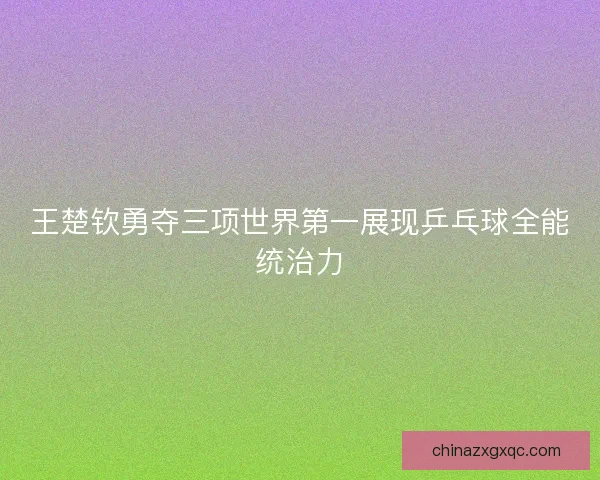 王楚钦勇夺三项世界第一展现乒乓球全能统治力